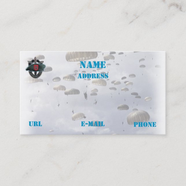 vets den speciella styrkagruppen för 7:e den iraq visitkort (Framsida)