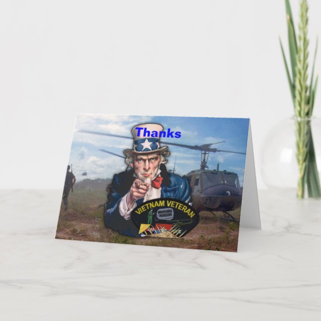 Vets för veteran för Vietnam namkrig lappar Tack Kort (Framsida)