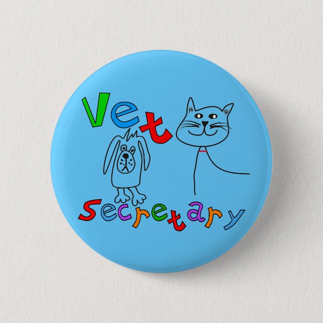 Vetsekreteraregåvor, veterinär- kontorssekreterare knapp (Framsida)