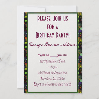 Vett för öde för födelsedagsfestballongmönster inbjudningar