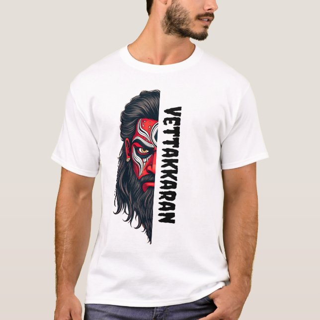 Vettakaaran - Stylized Theyyam Hunter T Shirt (Framsida)