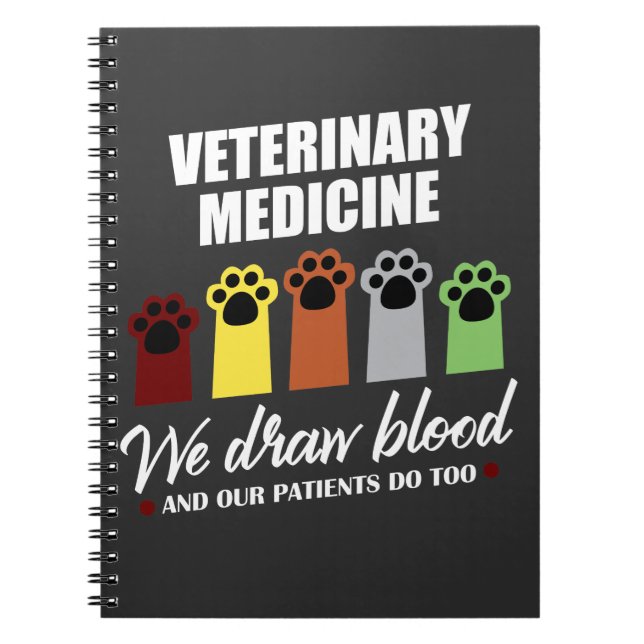 VetTechgåva för veterinär- Techattraktionblod Anteckningsbok (Framsidan)