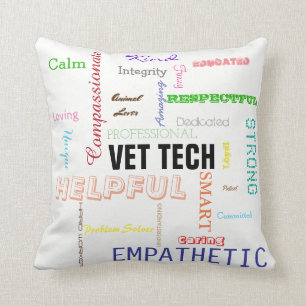 VetTechgåvan tillskrivar ljus typografi för drag Kudde
