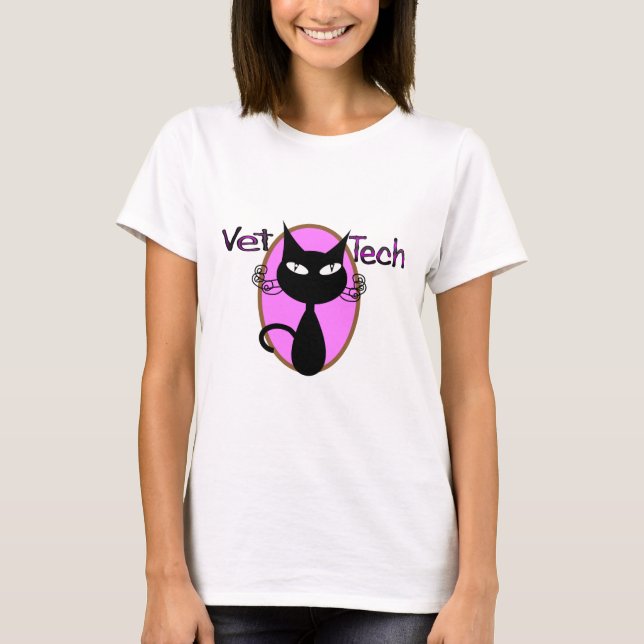 VetTechgåvor "förtjusande kattdesign ", T Shirt (Framsida)
