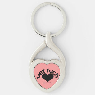vettechhjärta tappar keychain twisted heart silverfärgad nyckelring