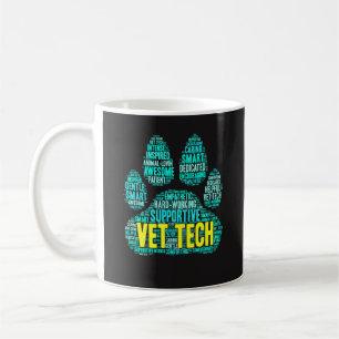 VetTechmugg - kallt ordmoln för veterinärer Kaffemugg