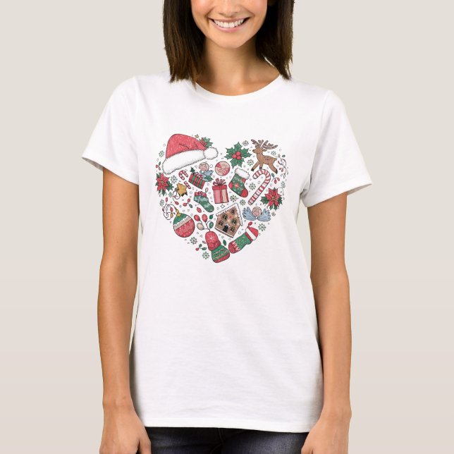 Vettig julhjärtekonst t shirt (Framsida)