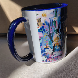 Vettig modern Blommigt konst Kaffemugg