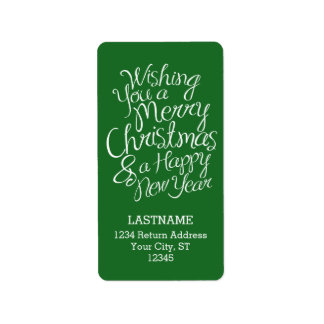 Vettig typografi för jul och nyår adressetikett