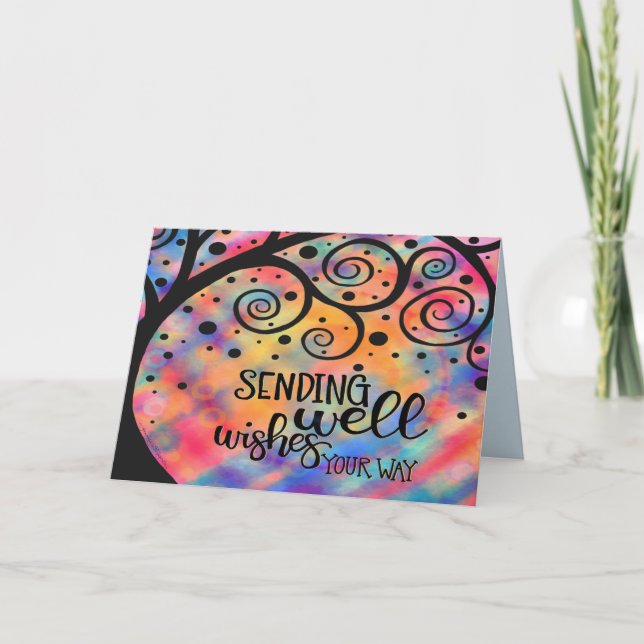 Vettigt Önskemål får bra Söt färgstark Kort (Framsida)