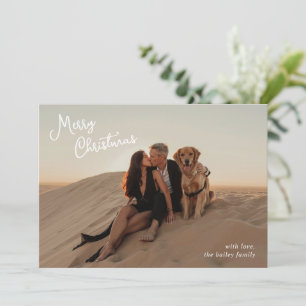 Vettigt skript Foto Modern jul Julkort