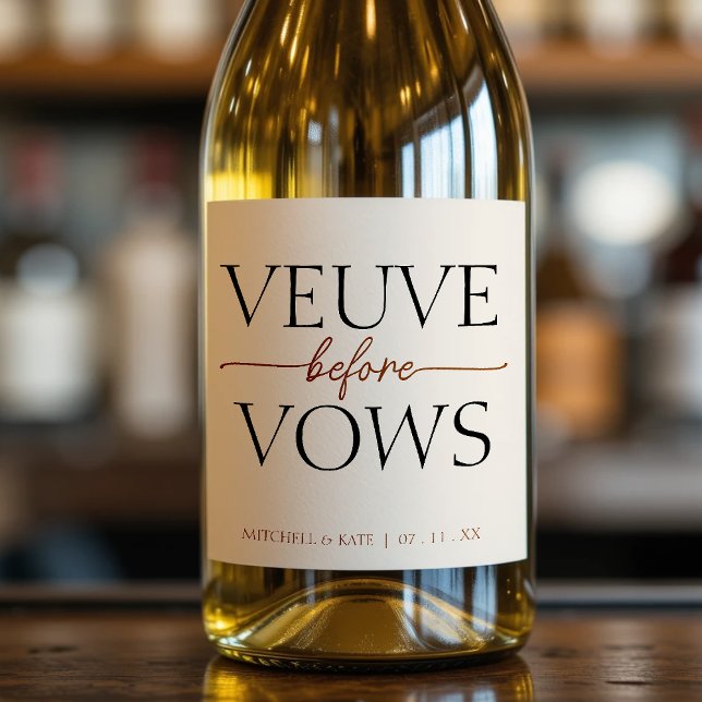Veuve before Vows Tan Brown Möhippa (Veuve Before Vows Tan Brown Bridal Shower Sparkling Wine Label
)
