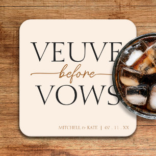 Veuve before Vows Tan Brown Möhippa Underlägg Papper Kvadrat