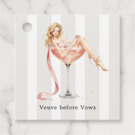 Veuve före bröllopslöften Champagne Cocktail Bröll Gåvor Etiketter