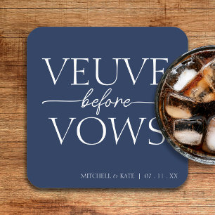 Veuve före Möhippan Blå och vit vindruta Underlägg Papper Kvadrat