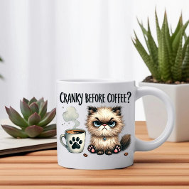 Vevy före kaffe, grumpy Cat Kaffemugg