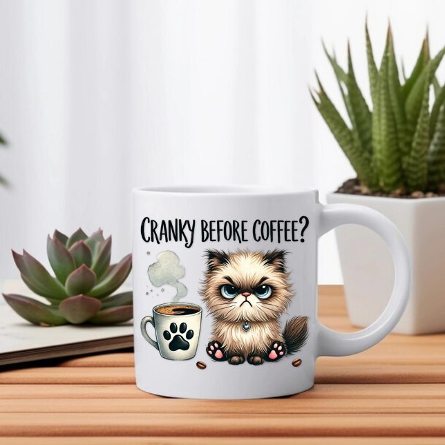 Vevy före kaffe, grumpy Cat Kaffemugg (Skapare uppladdad)