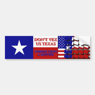 Vex inte USA Texas - ingen gillar en kvitter Bildekal