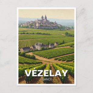 Vezelay Vézelay Burgundy Frankrike Travel Vykort