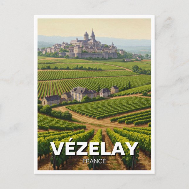Vezelay Vézelay Burgundy Frankrike Travel Vykort (Framsida)