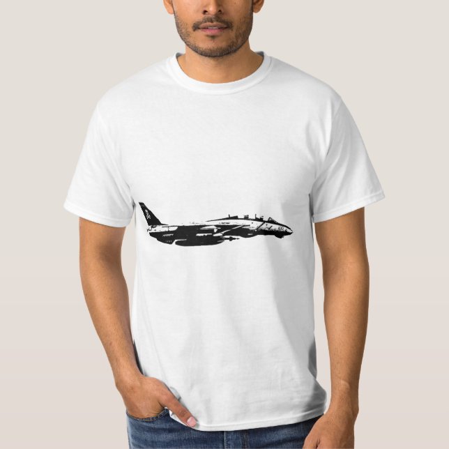 VF-103 Jolly Rogers F-14 Tomcat Aircraft T Shirt (Framsida)