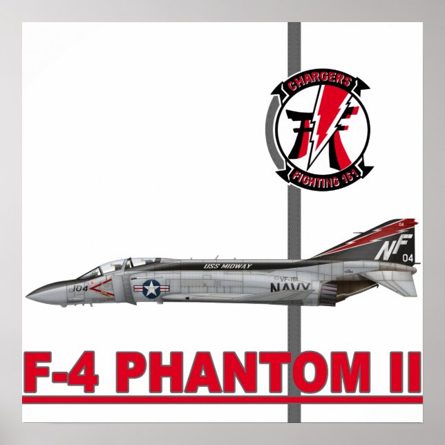 VF-161 Chargers F-4 Phantom Print Poster (Framsidan)