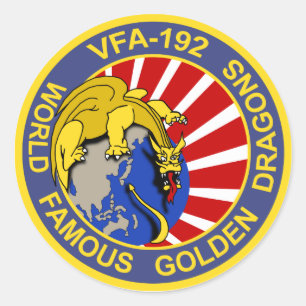 VFA-192 GOLDENDRAGONS Squadron Patch Runt Klistermärke