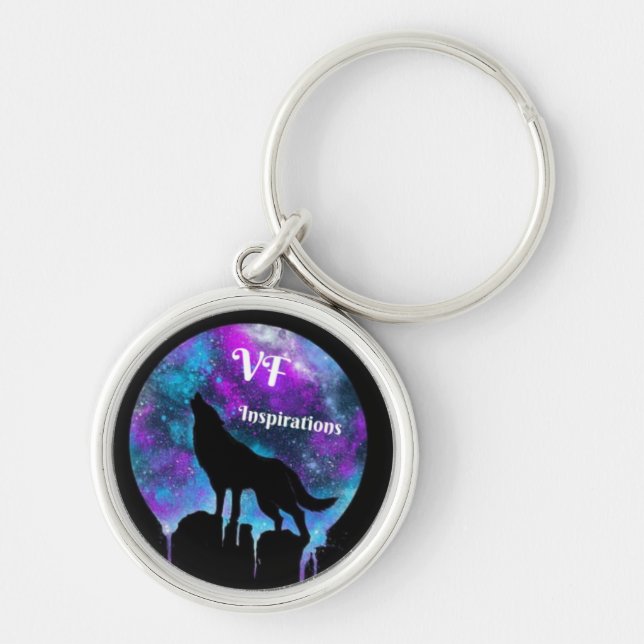 VFInspirations  - Business Logo snapchat Keychain Rund Silverfärgad Nyckelring (Framsidan)