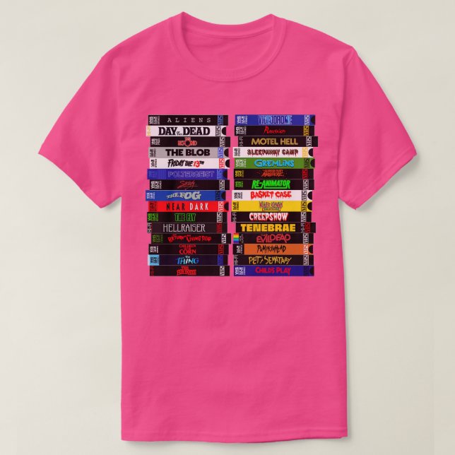 VHS 80s-fasansstackar T Shirt (Design framsida)
