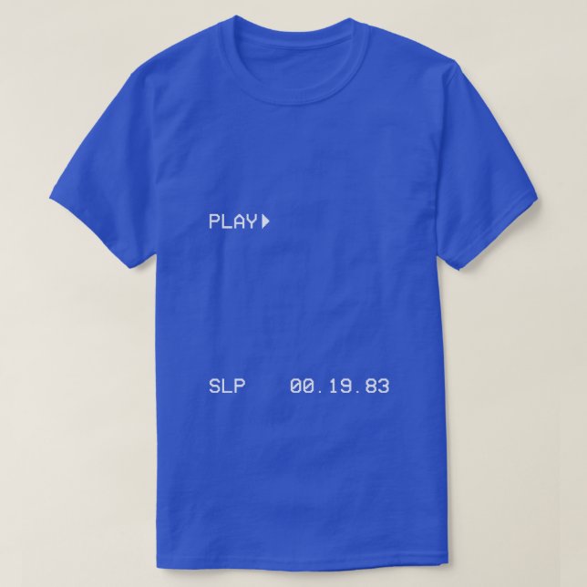 VHS Blue Screen Retro T-Shirt (Design framsida)