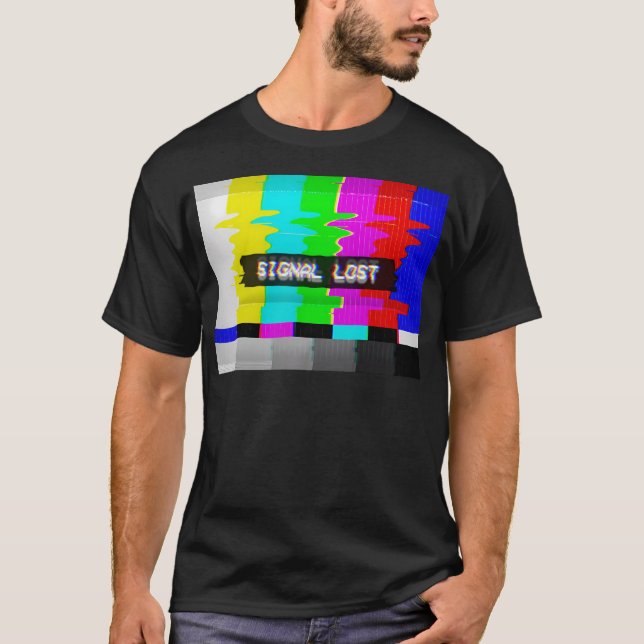 VHS Glitch - Borttappad-kabel-TV:n är trasig T Shirt (Framsida)
