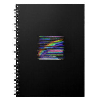 VHS Glitchcore Rainbow Window Anteckningsbok