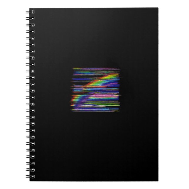 VHS Glitchcore Rainbow Window Anteckningsbok (Framsidan)