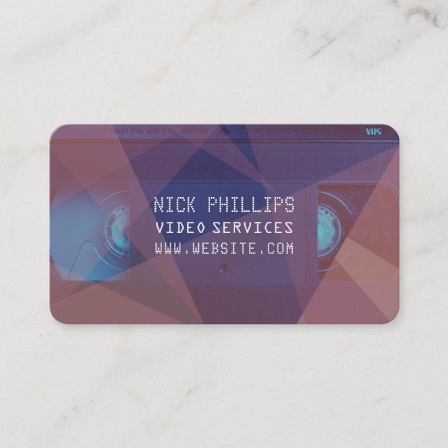 Vhs-kassett i modern konst visitkort (Framsida)