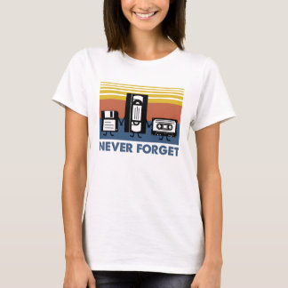 VHS Never Forget Cassette Tape 80s Retro T Shirt