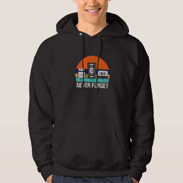 Vhs Video Cassette-diskett och kassett aldrig för Hoodie (Framsida)