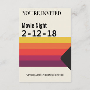 VHS-videoband för Movie Night Retro 1980s, Inbjuda Inbjudningar