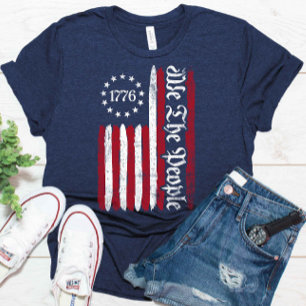 Vi 1776 Betsy Ross Flagga 4:e juli T Shirt