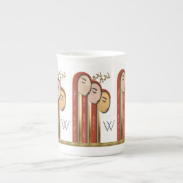 Vi 3 Kung - Art Deco-julen Monogrammad Benporslin Mugg
