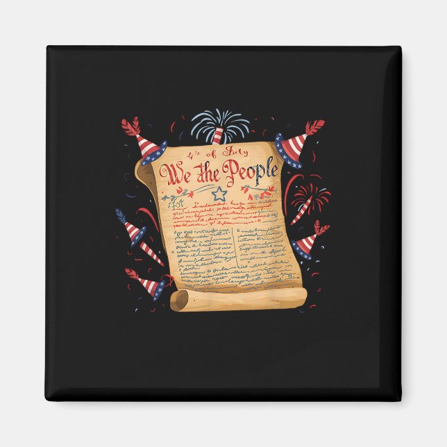 Vi 4:e juli, Patriotic Usa Constituti Magnet (Framsidan)
