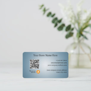 Vi accepterar bitmynts QR-kodövertoningsblått Visitkort