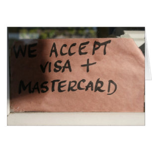 Vi accepterar Visa & Mastercard Hälsningskort