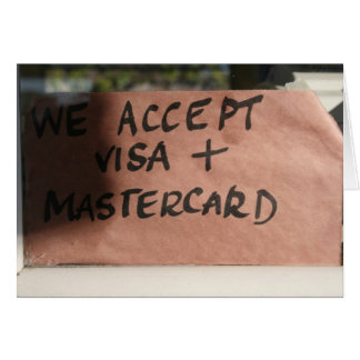 Vi accepterar Visa & Mastercard Hälsningskort