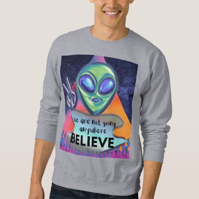 Vi åker inte någonstans, tro mig lång ärmad tröja (Framsida)