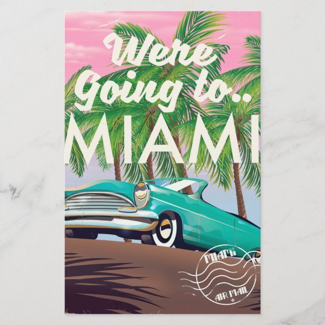 Vi åker till Miami Brevpapper (Framsida)