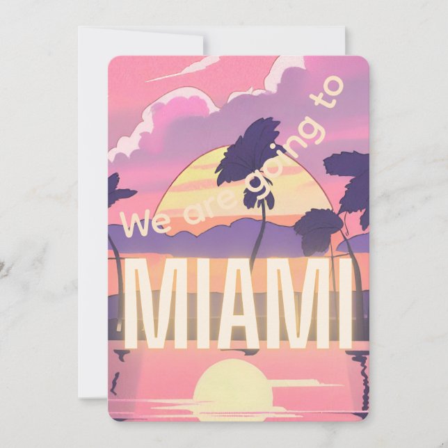 Vi åker till Miami Invitation Inbjudningar (Framsida)