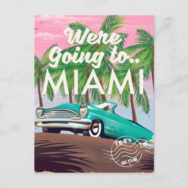 Vi åker till Miami Vykort (Framsida)