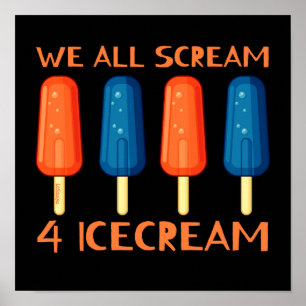 VI ALLA SKREAM FÖR GLASS lustig sommar            Poster
