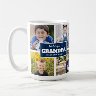 Vi älskar dig farfar 4 Foto Navyblå Kaffe kopp