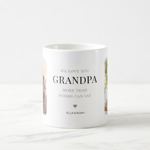 Vi älskar dig farfar minimalistisk flerbilder kaffemugg